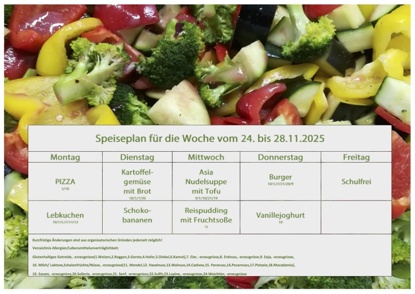 Speiseplan Schulküche
