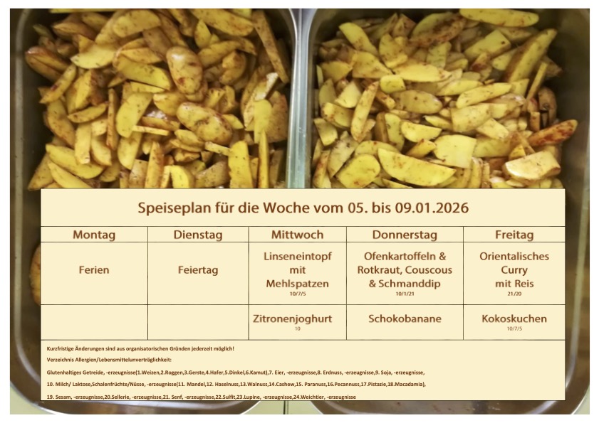 Speiseplan Schulküche