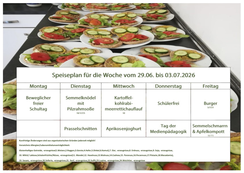 Speiseplan Schulküche