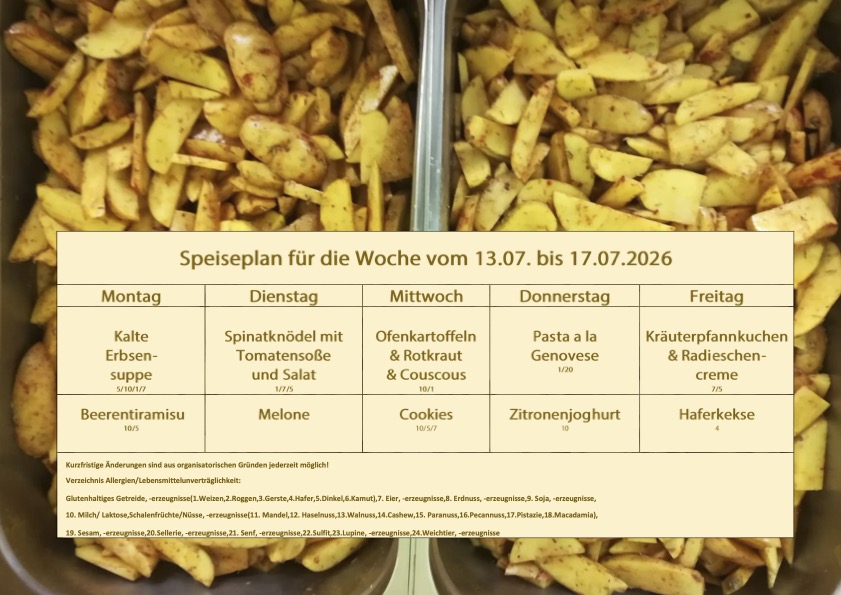 Speiseplan Schulküche